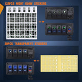 Nilight 4Gang Blue Rocker Switch Box w/ PD Type C | QC 3.0 USB Charger Voltmeter, view 3