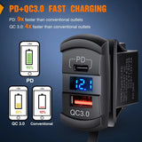 Nilight 4Gang Blue Rocker Switch Box w/ PD Type C | QC 3.0 USB Charger Voltmeter, view 4