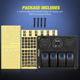 Nilight 4Gang ON/Off Blue Rocker Switch Panel w/ Dual USB Cigarette Lighter Socket Voltmeter, view 2