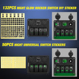 Nilight 4Gang ON/Off Green Rocker Switch Panel w/ Dual USB Cigarette Lighter Socket Voltmeter, view 4