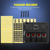 Nilight 4Gang ON/Off Red Rocker Switch Panel w/ Dual USB Cigarette Lighter Socket Voltmeter, view 5