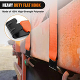 Nilight Truck Straps 4 inch×30 inch Orange Heavy Duty Winch Straps with Flat Hook Break Strength 16800LBS WLL 5400LBS Cargo Straps for Flatbeds Trucks Trailers Farms Rescues Tree Saver (10PACK), view 6