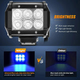 Nilight 4 Inch 18W 1260LM Double Row Blue Spot LED Pods (Pair), view 3