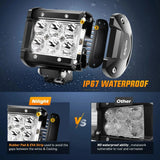 Nilight 4 Inch 18W 1260LM Double Row Blue Spot LED Pods (Pair), view 4