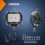 Nilight 4 Inch 18W 1260LM Double Row Flood LED Pods (8PCS), view 2