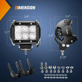 Nilight 4 Inch 18W 1260LM Double Row Green Spot LED Pods (Pair), view 2