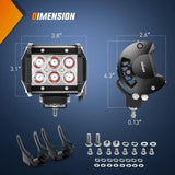 Nilight 4 Inch 18W 1260LM Double Row Red Spot LED Pods (Pair), view 2
