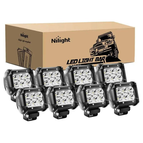 Nilight 4 Inch 18W 1260LM Double Row Spot Led Pods (4 Pairs)