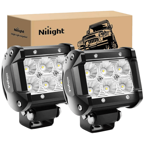 Nilight 4 Inch 18W 1260LM Flood Led Pods (Pair)