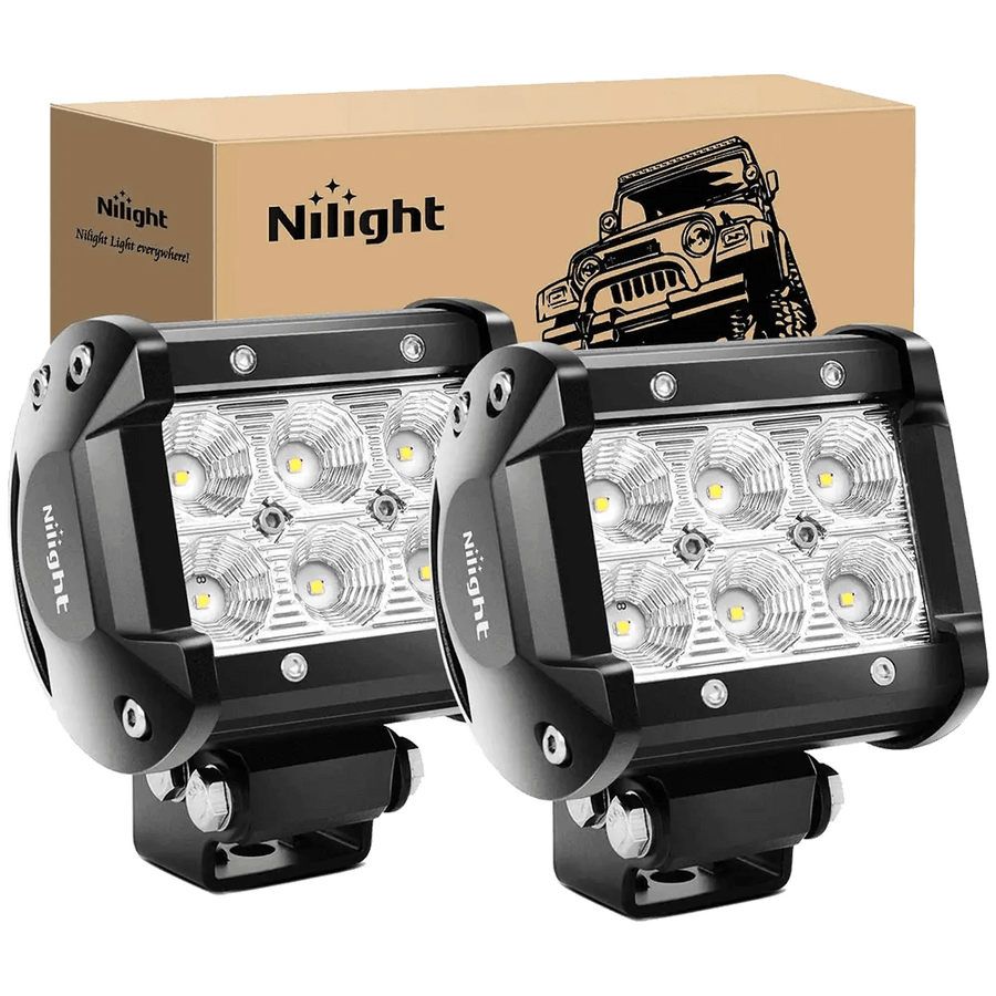 Nilight 4 Inch 18W 1260LM Flood Led Pods (Pair)