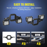 Nilight 4 Inch 18W Spot Led Pods with 2.5 Inch Tow Hitch Mounting Brackets | 12FT Wire 3Pin Switch, view 5