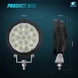 Nilight 4 Inch 19LED Round Flood Built-in EMC LED Pod Lights (Pair), view 2
