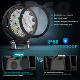 Nilight 4 Inch 19LED Round Flood Built-in EMC LED Pod Lights (Pair), view 5