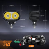 Nilight 4 Inch 20W 2100LM Spot Built-in EMC LED Work Lights (Pair) | 16AWG DT Wire, view 2