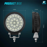 Nilight 4.3 Inch 25LED Round Flood Built-in EMC LED Pod Lights (Pair), view 2
