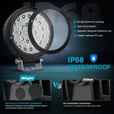 Nilight 4.3 Inch 25LED Round Flood Built-in EMC LED Pod Lights (Pair), view 6