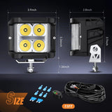 Nilight 4 Inch 26W 2830LM Side Shooter DRL Spot Flood LED Pods (Pair) | 16AWG DT Wire, view 2