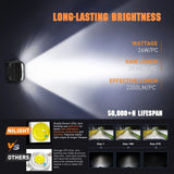 Nilight 4 Inch 26W 2830LM Side Shooter DRL Spot Flood LED Pods (Pair) | 16AWG DT Wire, view 6