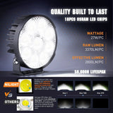 Nilight 4 Inch 27W 3370LM Round Flood Built-in EMC LED Work Lights (Pair), view 4