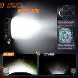 Nilight 4 Inch 27W 3370LM Square Flood Built-in EMC LED Work Lights (Pair), view 5