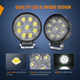 Nilight 4.5 Inch 27W Round Flood LED Work Lights (Pair), view 3
