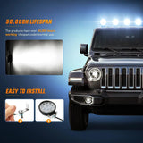 Nilight 4.5 Inch 27W Round Flood LED Work Lights (Pair), view 6