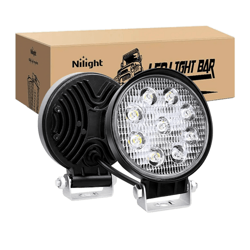 Nilight 4.5 Inch 27W Round Spot LED Work Lights (Pair)