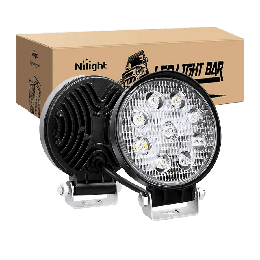 Nilight 4.5 Inch 27W Round Spot LED Work Lights (Pair)