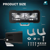 Nilight 4.5 Inch 2LED 30W Square Flood Built-in EMC LED Pod Lights (Pair), view 2