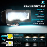 Nilight 4.5 Inch 2LED 30W Square Flood Built-in EMC LED Pod Lights (Pair), view 3