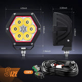 Nilight 4 Inch 30W 2600LM Hexagon DRL Spot LED Pods (Pair) | 16AWG DT Wire, view 2