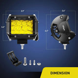 Nilight 4 Inch 36W 3600LM Amber Triple Row Spot Led Pods (Pair) | 16AWG Wire 3Pin Switch, view 2