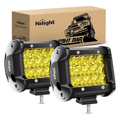Nilight 4 Inch 36W 3600LM Amber Triple Row Spot Led Pods (Pair)