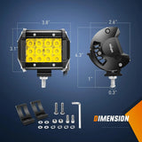 Nilight 4 Inch 36W 3600LM Amber Triple Row Spot Led Pods (Pair), view 2