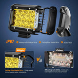 Nilight 4 Inch 36W 3600LM Amber Triple Row Spot Led Pods (Pair), view 5