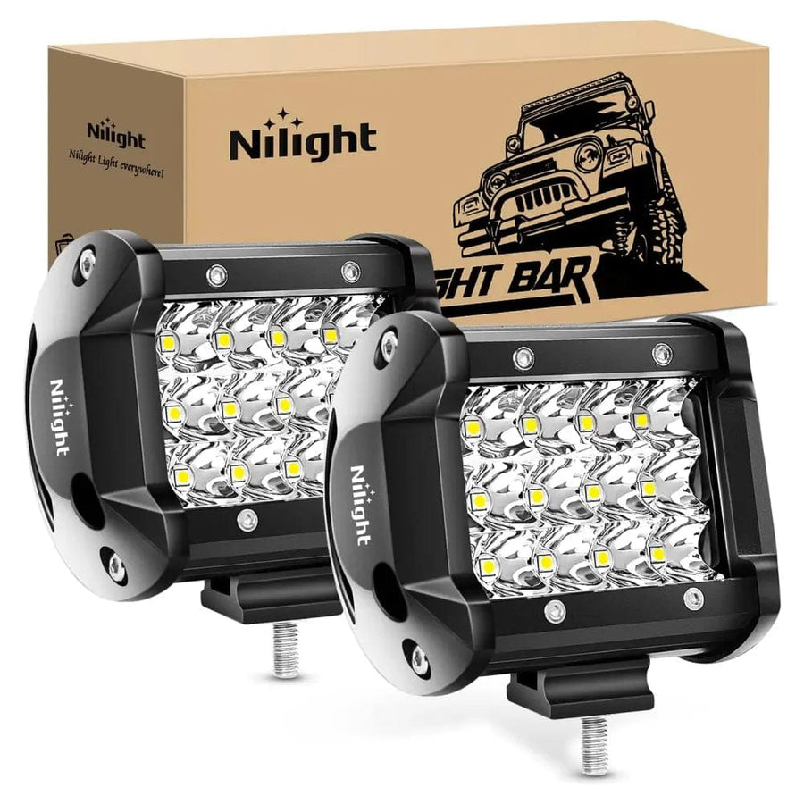 Nilight 4 Inch 36W 3600LM Triple Row Spot Led Pods (Pair)