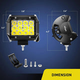 Nilight 4 Inch 36W 3600LM Triple Row Spot Led Pods (Pair), view 4