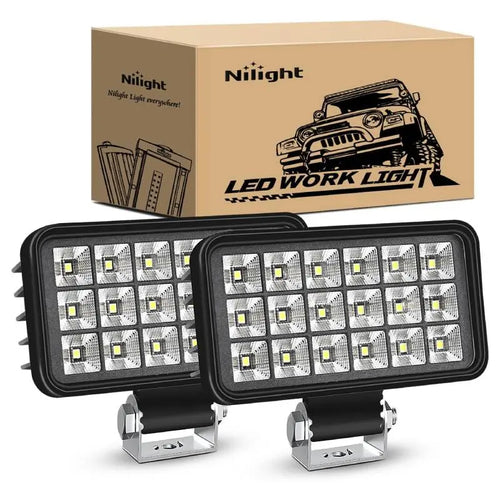 Nilight 4.4 Inch 36W Square Flood Toggle Switch LED Work Lights (Pair)