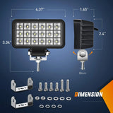 Nilight 4.4 Inch 36W Square Flood Toggle Switch LED Work Lights (Pair), view 2