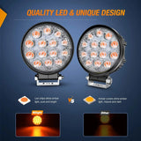 Nilight 4.5 Inch 42W 4200LM Amber Round Flood LED Work Lights (Pair) | 16AWG Wire 3Pin Switch, view 4