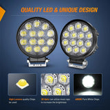 Nilight 4.5 Inch 42W 4200LM Round Flood LED Work Lights (2 Pairs) | 16AWG Wire 3Pin Switch, view 3