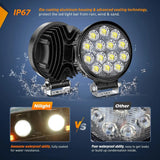 Nilight 4.5 Inch 42W 4200LM Round Flood LED Work Lights (2 Pairs) | 16AWG Wire 3Pin Switch, view 5