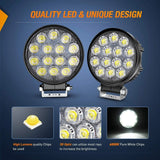 Nilight 4.5 Inch 42W 4200LM Round Flood LED Work Lights (Pair) | 16AWG Wire 3Pin Switch, view 4