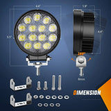 Nilight 4.5 Inch 42W 4200LM Round Flood LED Work Lights (Pair), view 2