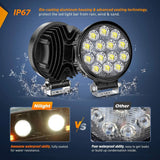 Nilight 4.5 Inch 42W 4200LM Round Flood LED Work Lights (Pair), view 5