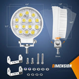 Nilight 4.5 Inch 42W 4200LM Round Flood White Case Led Work Lights (Pair), view 2