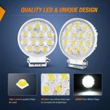 Nilight 4.5 Inch 42W 4200LM Round Flood White Case Led Work Lights (Pair), view 5