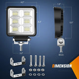 Nilight 4 Inch 48LED Square Flood LED Pod Lights (Pair), view 2