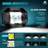 Nilight 4.7 Inch 4LED Flood Flush Mount Grill Incline Design LED Pod Lights (Pair), view 3