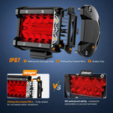 Nilight 4 Inch 60W 171LM Triple Row Spot Flood Red Led Pods (Pair), view 4